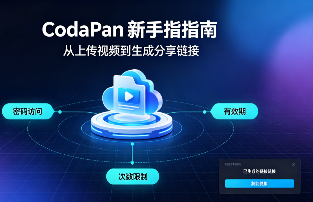 CodaPan 新手指南：从上传视频到生成分享链接